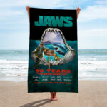 Jaws Rectangle Beach Towel - HOATT 10624