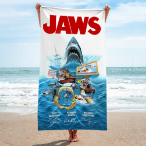 Jaws Rectangle Beach Towel - HOATT 11170