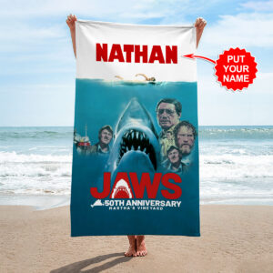 Personalized Jaws Rectangle Beach Towel - HOATT 10140