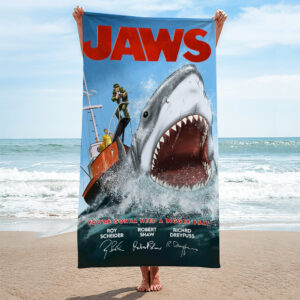 Jaws Rectangle Beach Towel - HOATT 11168
