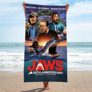 Jaws Rectangle Beach Towel - HOATT 11169