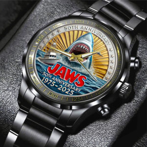 Jaws Black Stainless Steel Watch - TANTN 12258