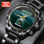 Personalized Jaws Black Stainless Steel Watch - GNE 3461