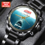 Personalized Jaws Black Stainless Steel Watch - GNE 3462