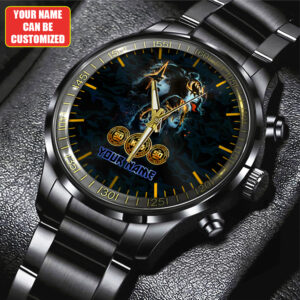 Personalized KISS Black Stainless Steel Watch - HUANNM 4875