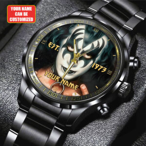 Personalized KISS Black Stainless Steel Watch - HUANNM 4878