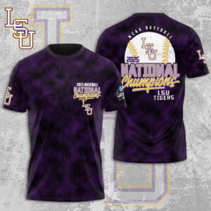 LSU Tigers Baseball 2025 National Champions 3D Apparel - MAITM 11750