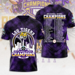 LSU Tigers Baseball 2025 National Champions 3D Apparel - MAITM 11845