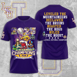 LSU Tigers Baseball 2025 National Champions 3D Apparel - MAITM 11972