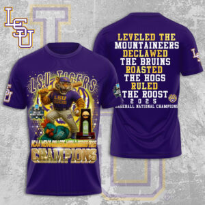 LSU Tigers Baseball 2025 National Champions 3D Apparel - MAITM 12232