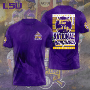 LSU Tigers Baseball 2025 National Champions 3D Apparel - TANTN 13882
