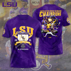LSU Tigers Baseball 2025 National Champions 3D Apparel - TANTN 13922