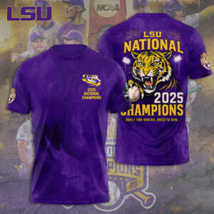 LSU Tigers Baseball 2025 National Champions 3D Apparel - TANTN 13902