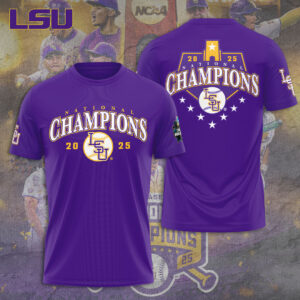 LSU Tigers Baseball 2025 National Champions 3D Apparel - TANTN 14093