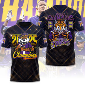 LSU Tigers Baseball 2025 National Champions 3D Apparel - GNE 3871