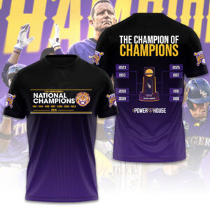 LSU Tigers Baseball 2025 National Champions 3D Apparel - GNE 3891