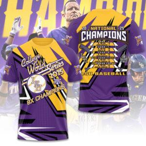 LSU Tigers Baseball 2025 National Champions 3D Apparel - GNE 3933