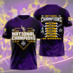 LSU Tigers Baseball 2025 National Champions 3D Apparel – HOATT 11352