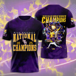 LSU Tigers Baseball 2025 National Champions 3D Apparel - HOATT 11366