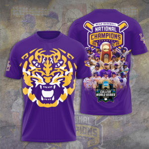 LSU Tigers Baseball 2025 National Champions 3D Apparel - GNE 3812