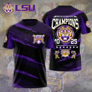 LSU Tigers Baseball 2025 National Champions 3D Apparel - TANTN 13923