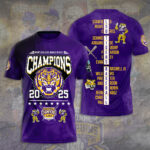 LSU Tigers Baseball 2025 National Champions 3D Apparel – TANTN 13932