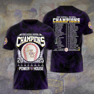 LSU Tigers Baseball 2025 National Champions 3D Apparel - TANTN 13984