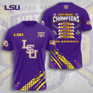LSU Tigers Baseball 2025 National Champions 3D Apparel - GNE 3854