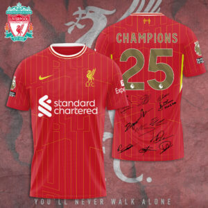Liverpool FC 2024/25 Premier League Champions 3D Apparel – TANTN 12390