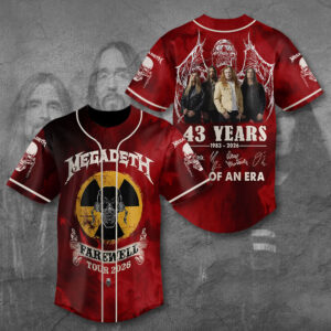 Megadeth 43 Years Baseball Jersey - TANTN15453