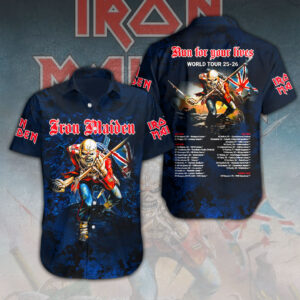 Iron Maiden Band Short Sleeve Button-Down Shirt – NGHIAVT 1751.7