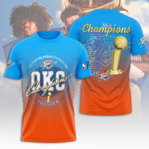 Oklahoma City Thunder 2025 NBA Champions 3D Apparel - NGHIAVT 2872