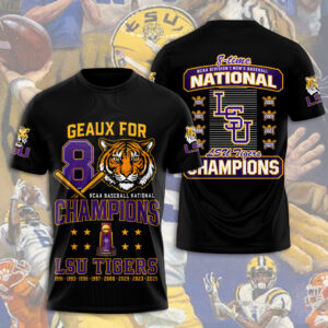 LSU Tigers Baseball 2025 National Champions 3D Apparel - NGHIAVT 3000