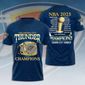 Oklahoma City Thunder 2025 NBA Champions 3D Apparel - HOATT 11435