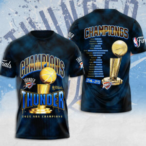 Oklahoma City Thunder 2025 NBA Champions 3D Apparel - MAITM 11776