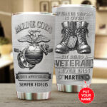 Personalized US Marine Corps 250th Anniversary Tumbler Cup - MAITM12655