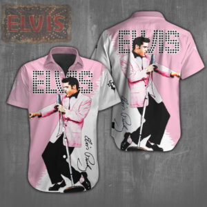 Elvis Presley Short Sleeve Button-Down Shirt - NGHIAVT 0002