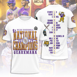 LSU Tigers Baseball 2025 National Champions 3D Apparel - TANTN 13884