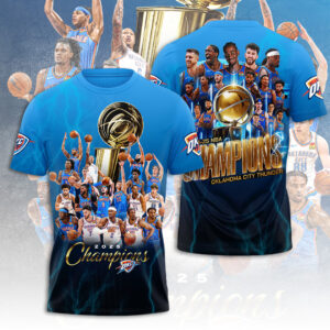 Oklahoma City Thunder 2025 NBA Champions 3D Apparel - TANTN 13915
