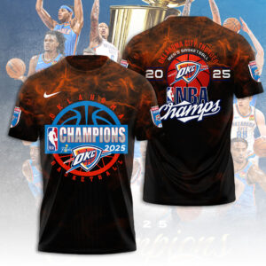 Oklahoma City Thunder 2025 NBA Champions 3D Apparel - TANTN 13974