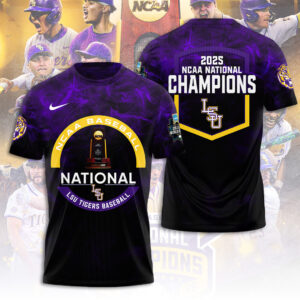 LSU Tigers Baseball 2025 National Champions 3D Apparel - TANTN 13976