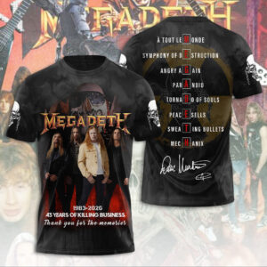 Megadeth 43 Years 3D Apparel - TANTN15454