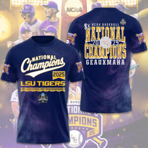 LSU Tigers Baseball 2025 National Champions 3D Apparel - GNE 3852