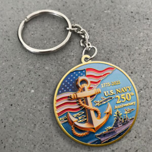 US Navy 250th Anniversary Custom Shape 2-Side Printed Keychain - MAITM12642