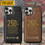Personalized US Marine Corps Leather Wallet Phone Case – TMTHU321