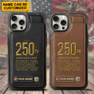 Personalized US Marine Corps Leather Wallet Phone Case – TMTHU321