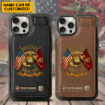 Personalized US Marine Corps Leather Wallet Phone Case – TMTHU322