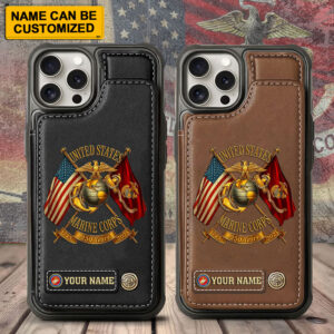 Personalized US Marine Corps Leather Wallet Phone Case – TMTHU322