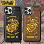 Personalized US Marine Corps Leather Wallet Phone Case – TMTHU323