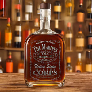 US Marine Corps 25oz Empty Whiskey Bottle - TMTHU651